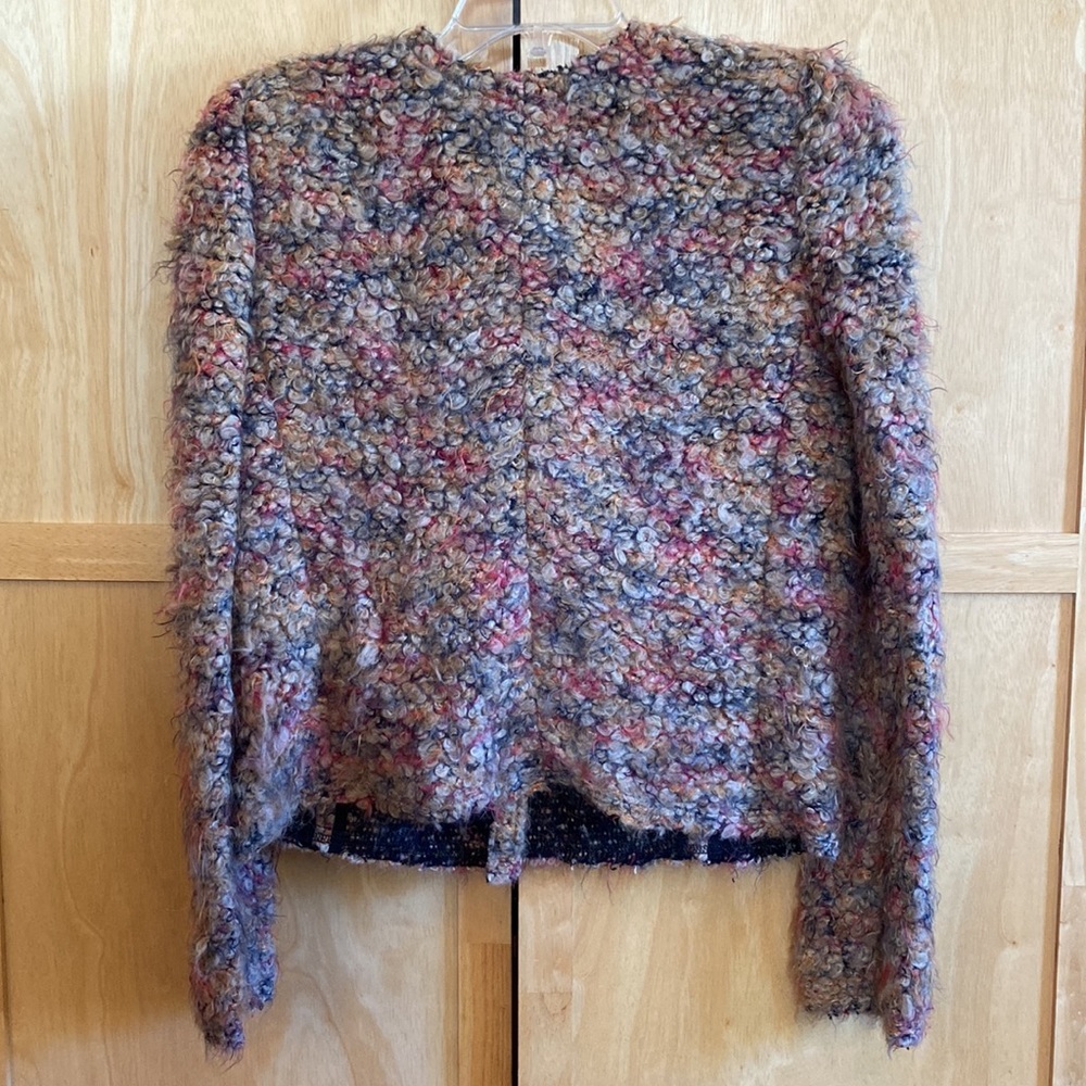 IRO Helga Veste Women's Colorful Soft Boucle Textured Knit Sweater Jacket SZ44 - Picture 2 of 11